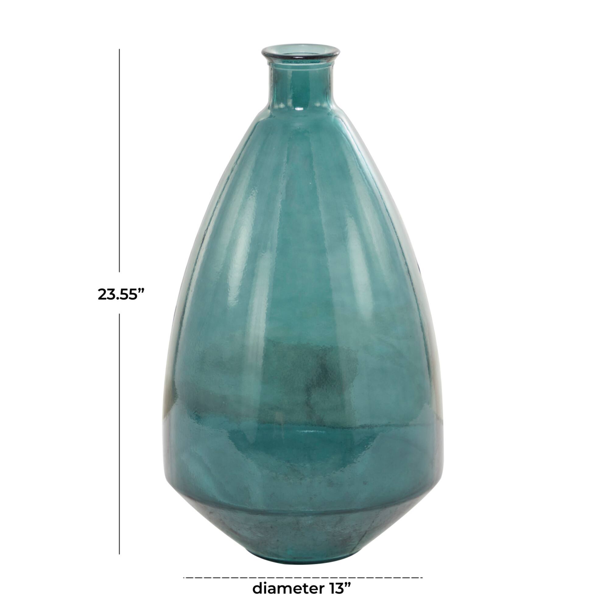 Blue Recycled Glass Handmade Spanish Vase 13" x 13" x 24"